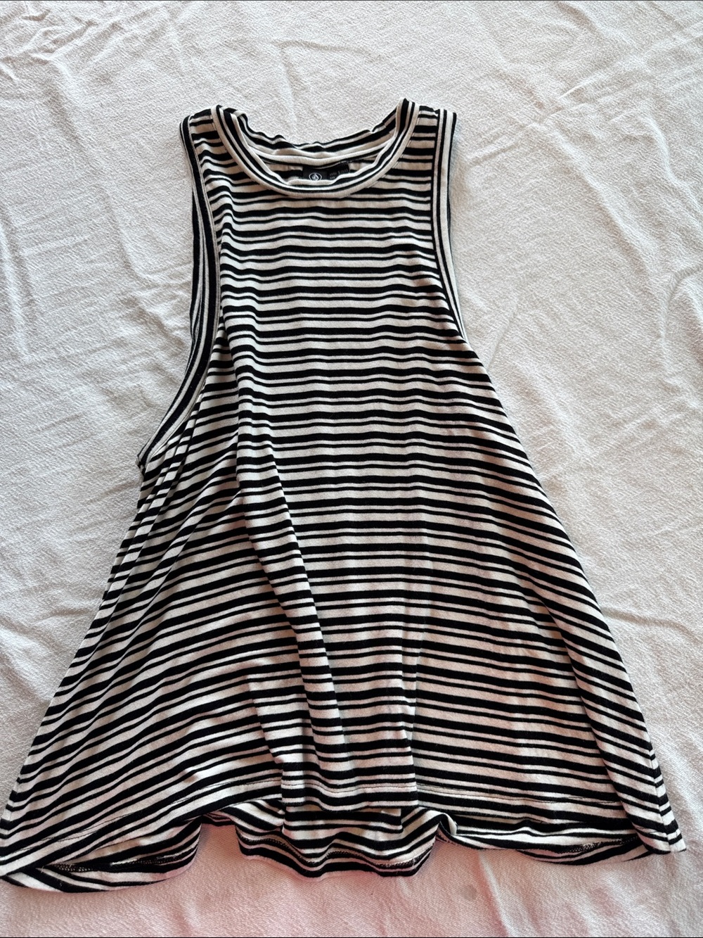 Volcom Black & White Striped Swing Tank